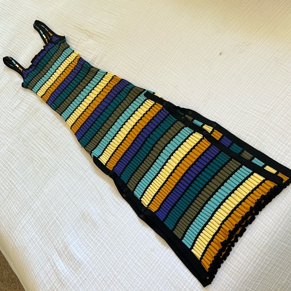 Solid & Striped Ribbed Knit Summer Dress Cover Up Size M - Picture 2 of 5